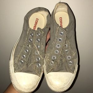 Gray Laceless Converse Size 7